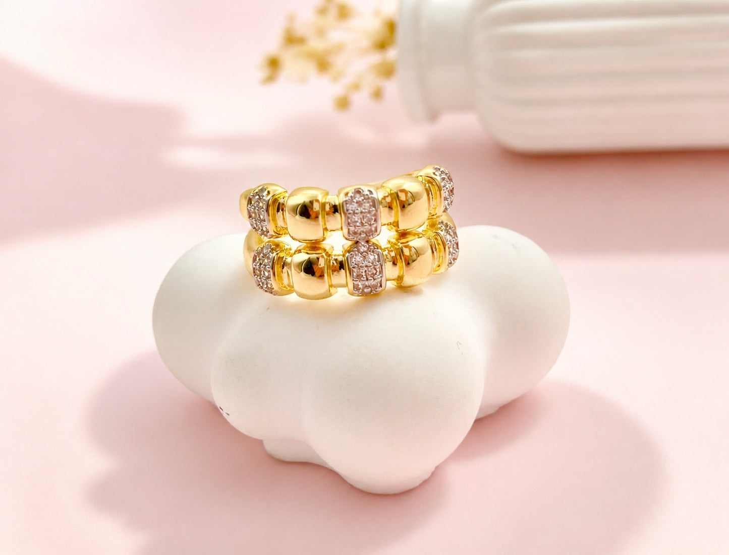 RA7074 - ANILLO RODIO BICOLOR