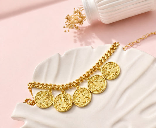 RA7387 - PULSERA EN RODIO SAN BENITO