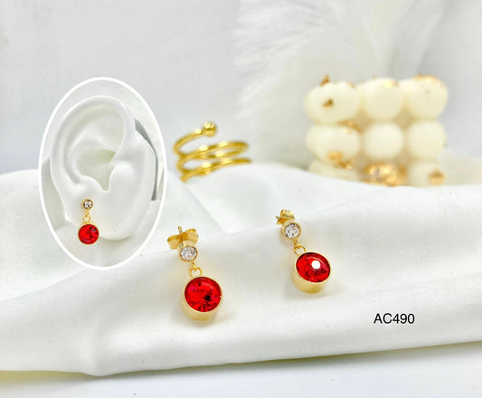 AC490 - TOPO CIRCON ROJO ACERO