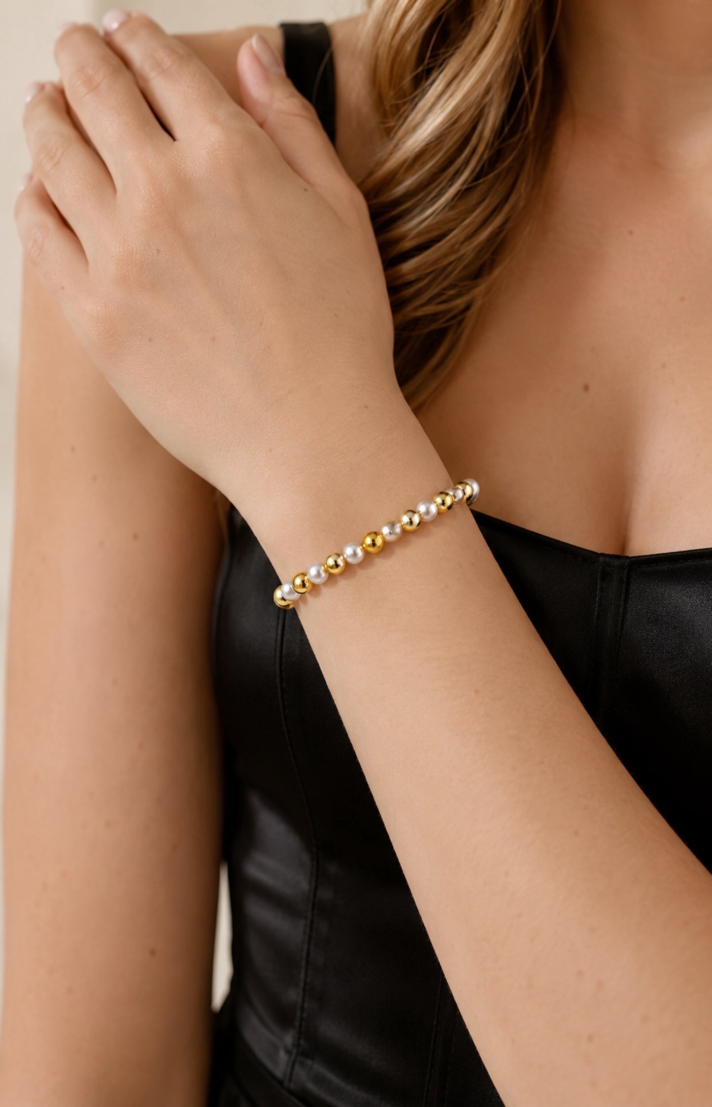 RA3833 - PULSERA EN RODIO PERLA BALÍN #5