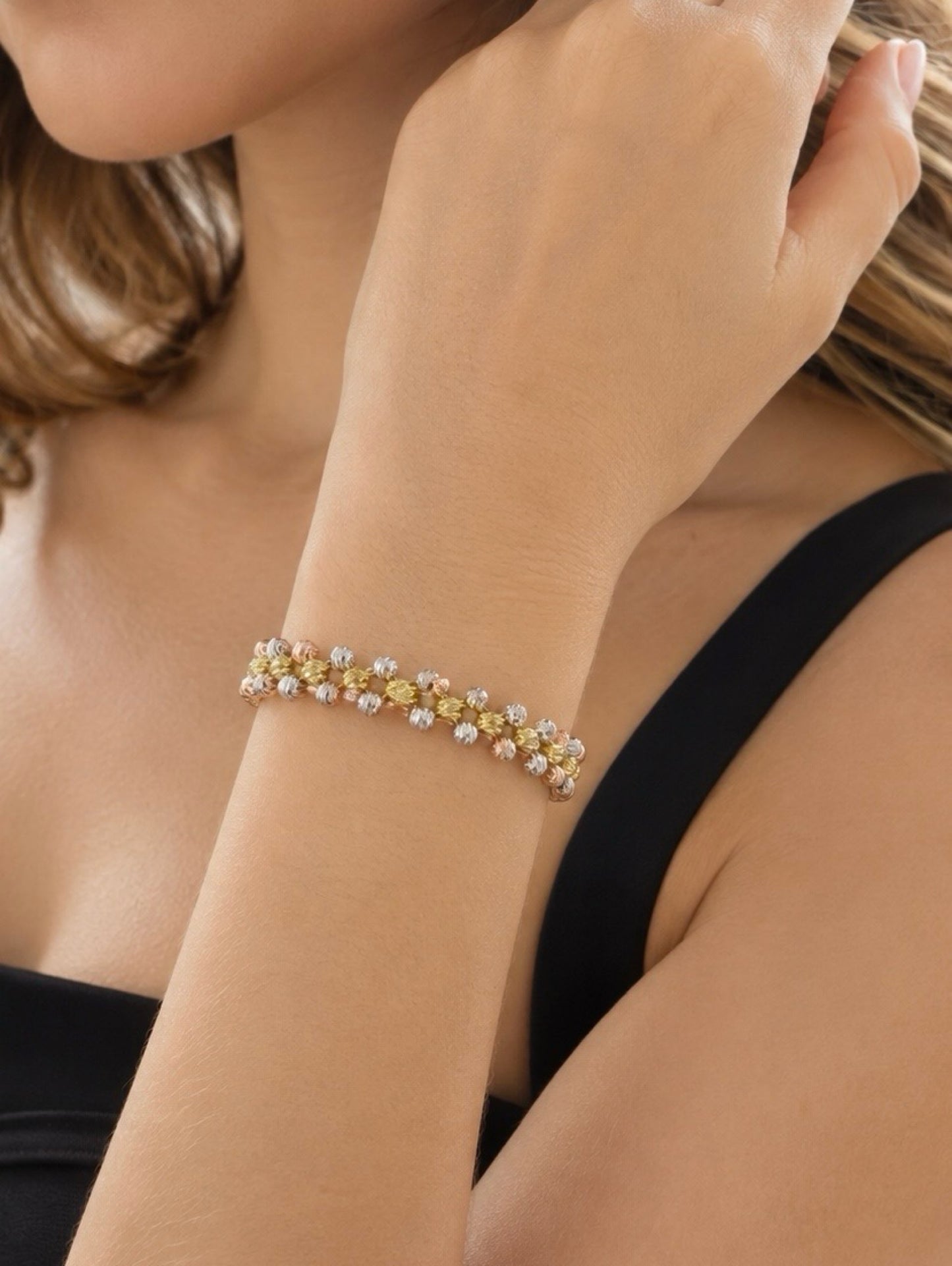RA3641 - PULSERA EN RODIO 3 OROS