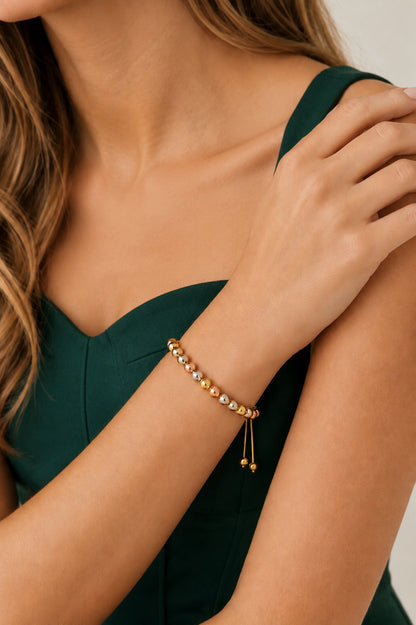 RA3831 - PULSERA EN RODIO TRES TONOS BALÍN #6