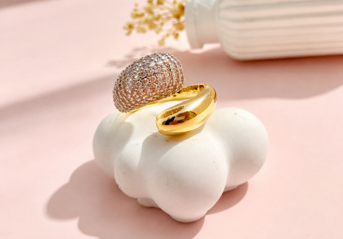 RA7079 - ANILLO RODIO BICOLOR
