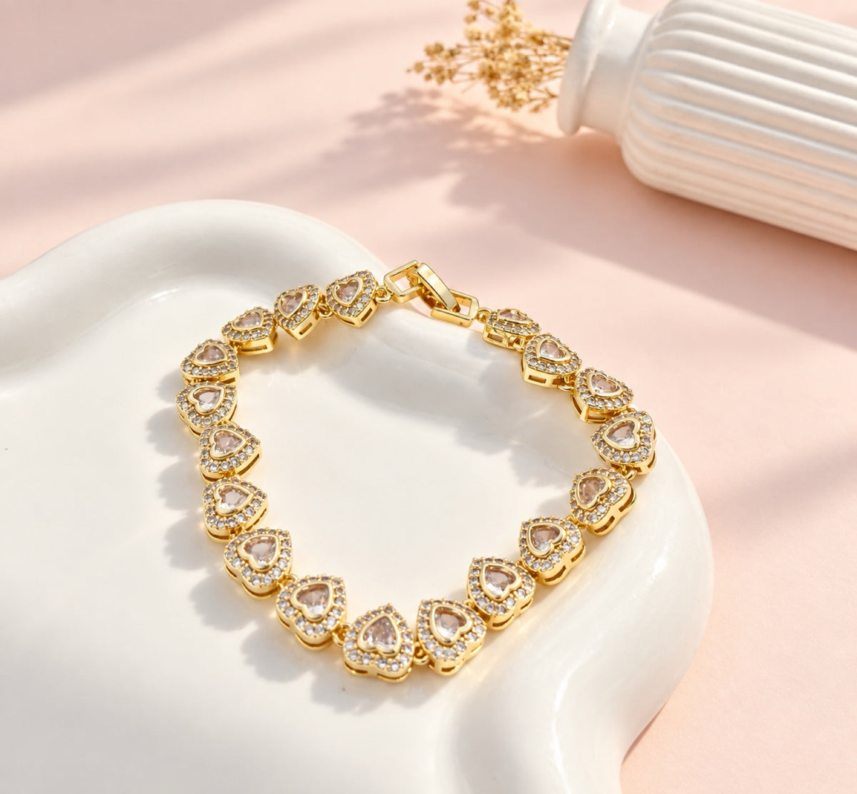 RA7530 - PULSERA EN RODIO ESPECIAL PIEDRAS