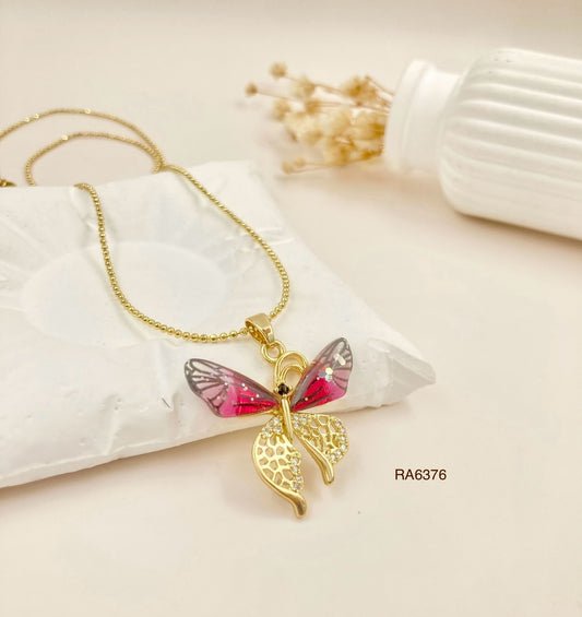 RA6376 - DIJE MARIPOSA CON CADENA RODIO