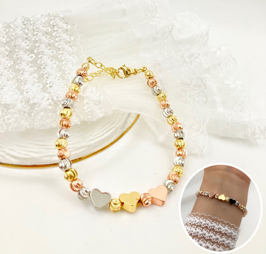 RA6405 - PULSERA EN RODIO 3 OROS