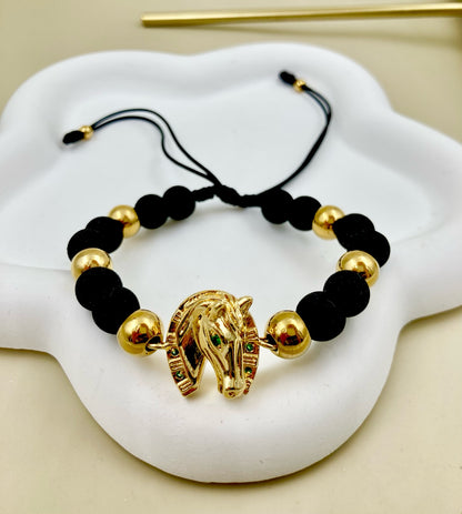RA2436 - PULSERA RODIO DIJE CABALLO