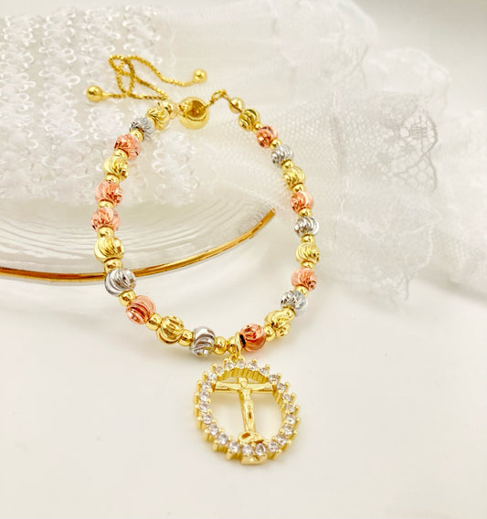 RA6409 - PULSERA EN RODIO 3 OROS