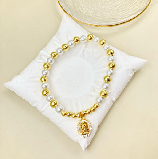RA4593 - PULSERA RODIO DIJE VIRGEN