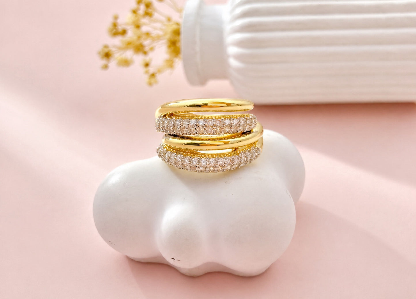RA7075 - ANILLO RODIO BICOLOR