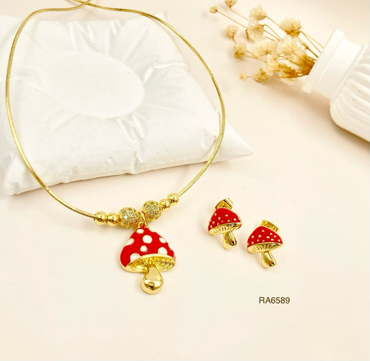 RA6589 - SET ARETES Y COLLAR RODIO