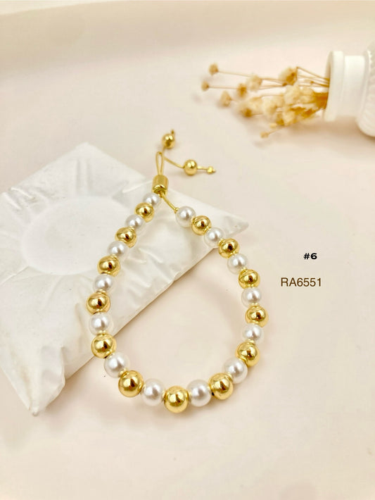 RA6551 - PULSERA BALÍN LISO #6 RODIO