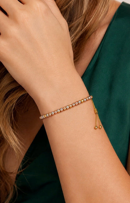 RA3830 - PULSERA EN RODIO TRES TONOS BALÍN #5