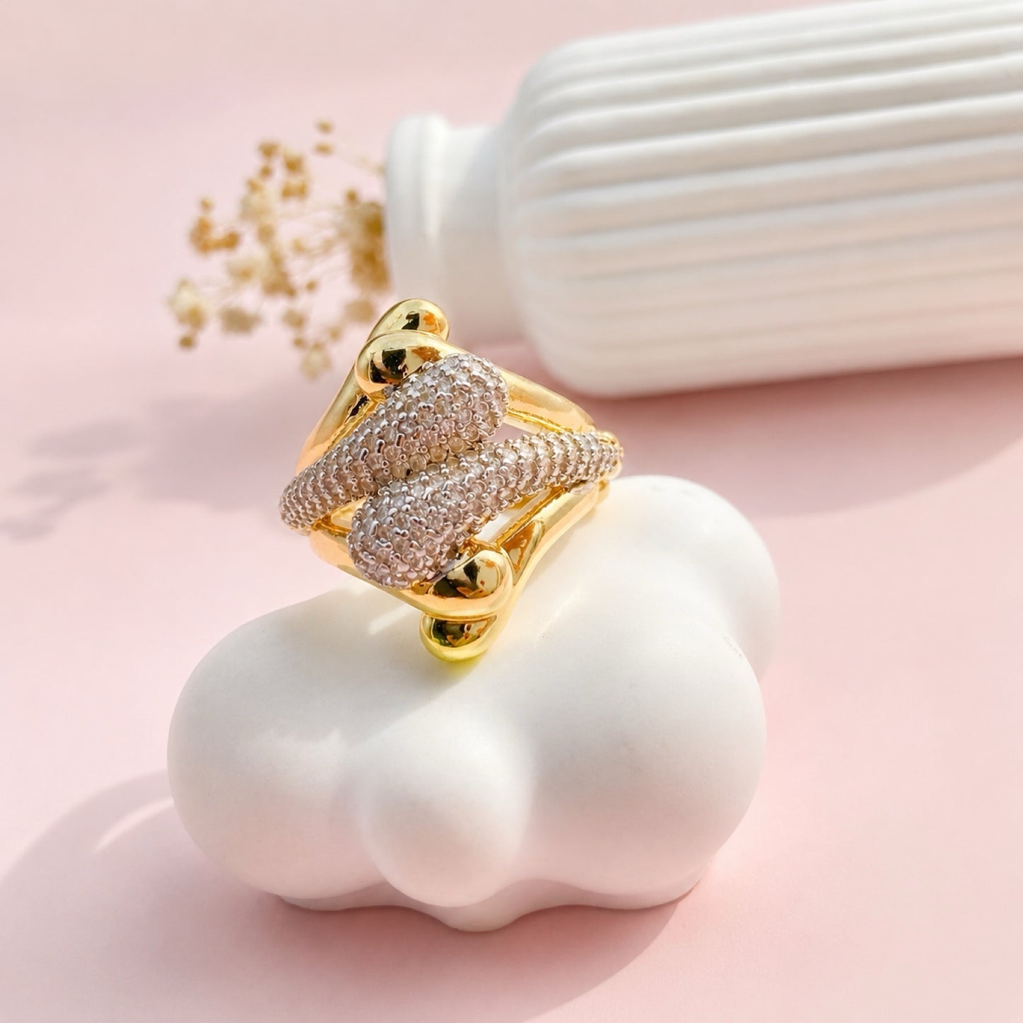 RA7077 - ANILLO RODIO BICOLOR
