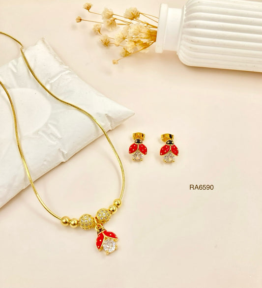 RA6590 - SET ARETES Y COLLAR RODIO