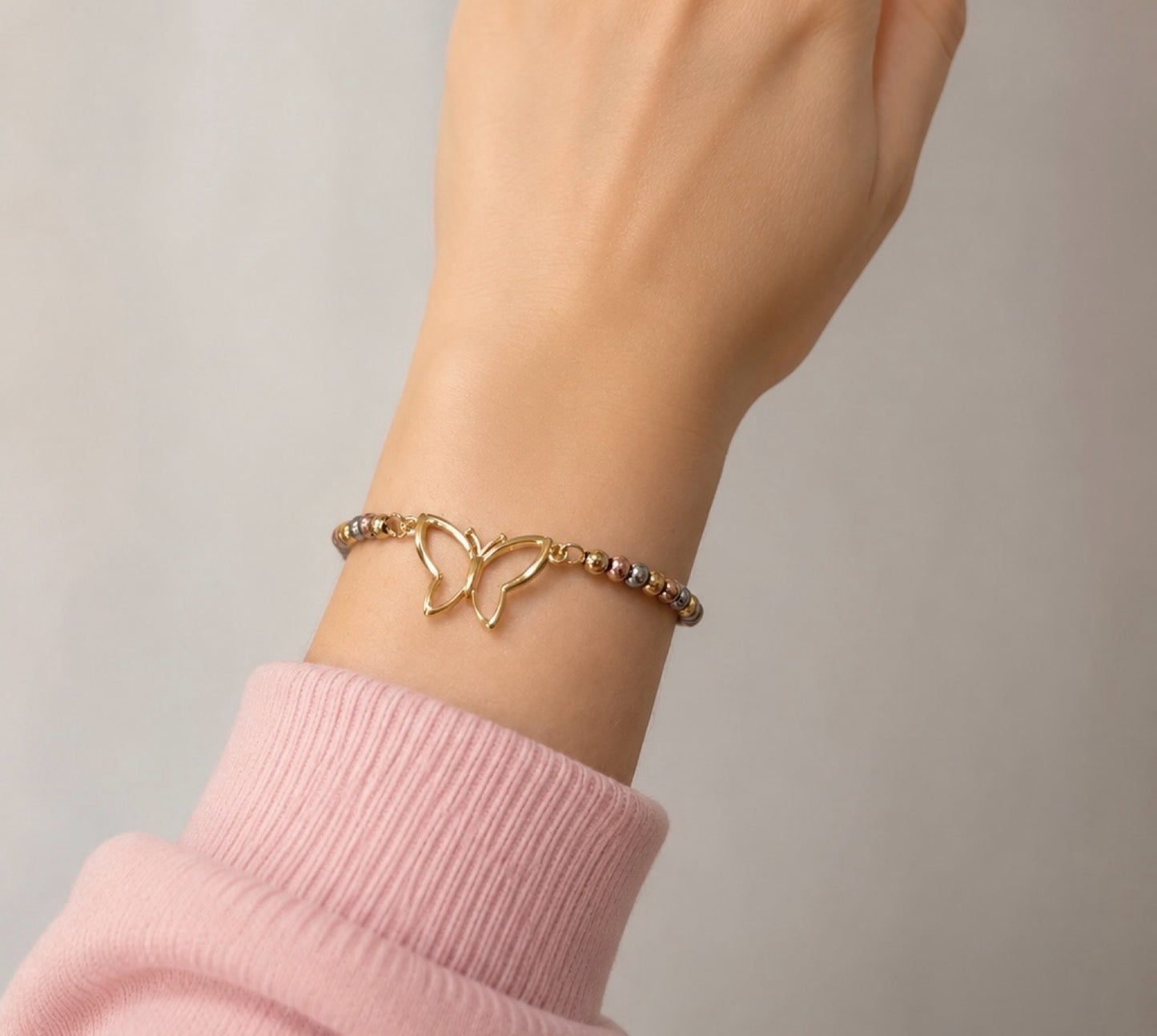 RA6704 - PULSERA EN RODIO TRES OROS
