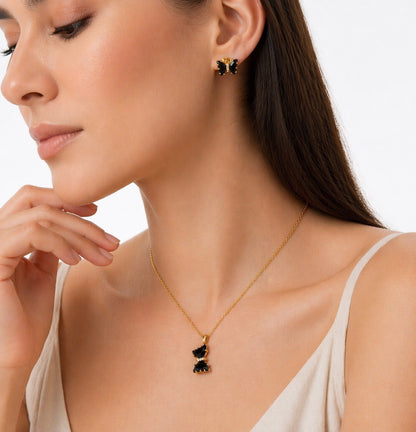 RA5895 - JUEGO RODIO MARIPOSA NEGRA