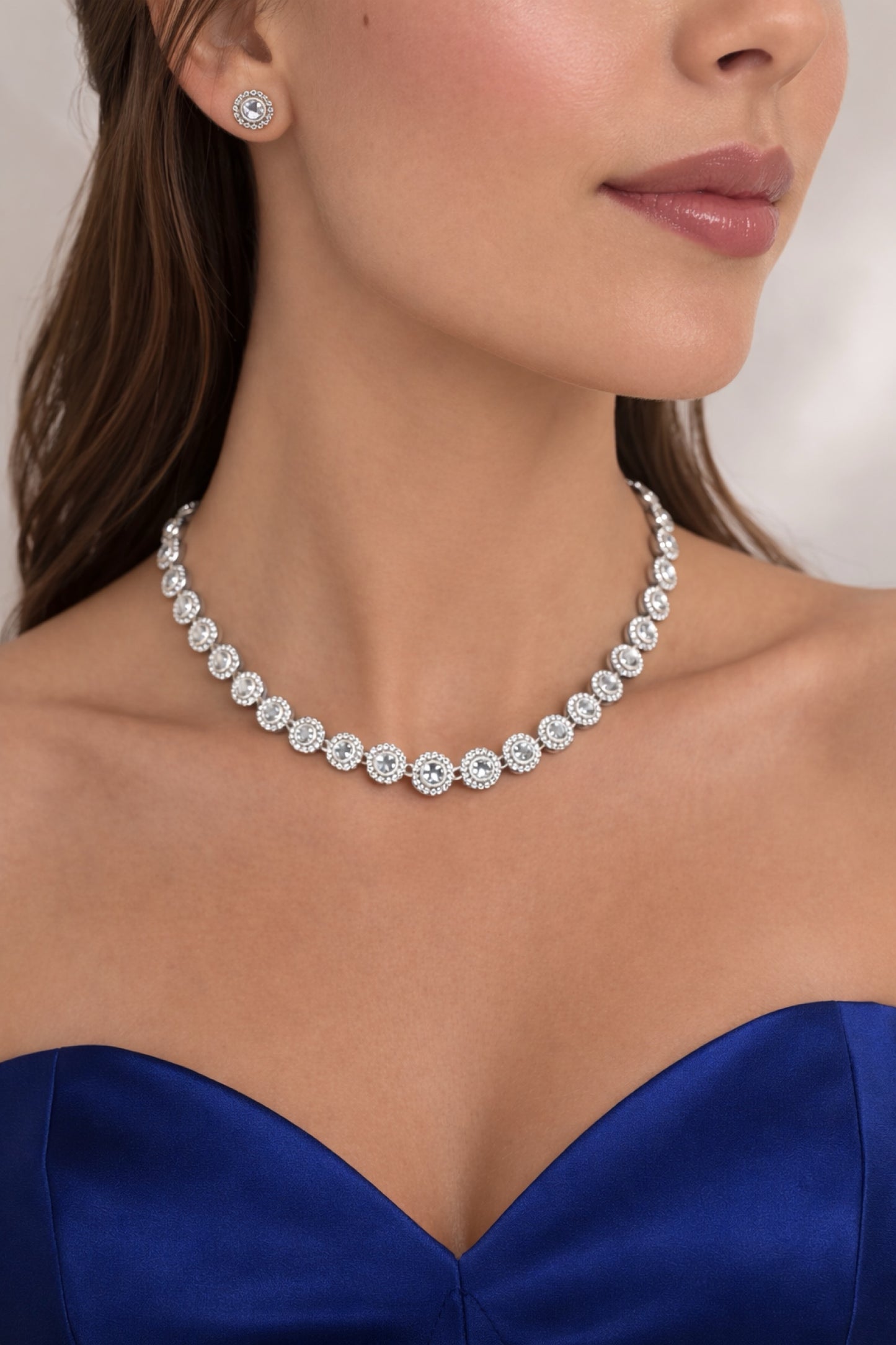 RA5617 - TOPO Y COLLAR ZIRCON RODIO