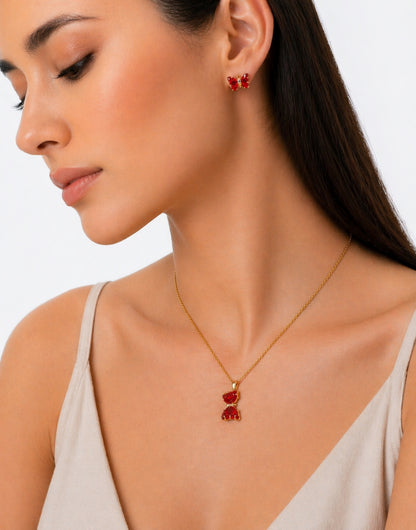 RA5894 - JUEGO RODIO MARIPOSA ROJA
