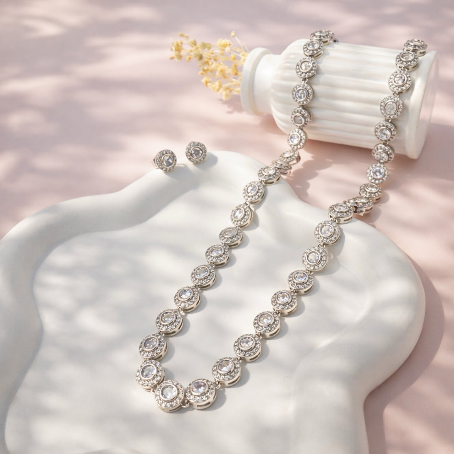 RA5617 - TOPO Y COLLAR ZIRCON RODIO