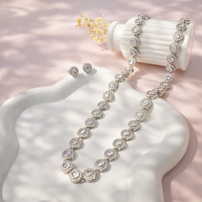 RA5617 - TOPO Y COLLAR ZIRCON RODIO